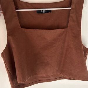 O.P.T brown linen top